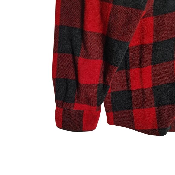 George Mens 3XL Red and Black Buffalo Plaid Long Sleeve Button-Up Shirt - Picture 8 of 11